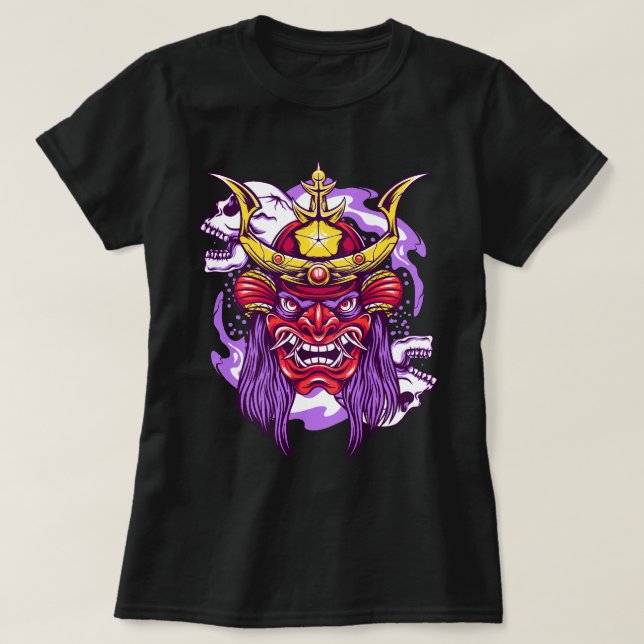 Oni Mask och Skull T Shirt (Design framsida)
