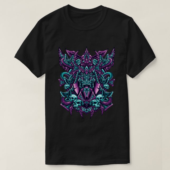 Oni-mask och Skull T Shirt (Design framsida)