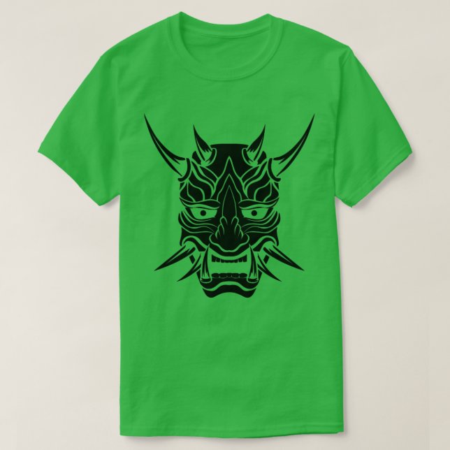 Oni Mask Yokai Demon Mask T Shirt (Design framsida)