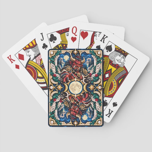 Oni, pappersklippt monster casinokort (Baksidan)
