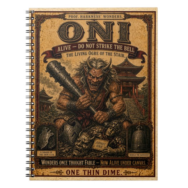 Oni, Vintage Circus Monster Anteckningsbok (Framsidan)