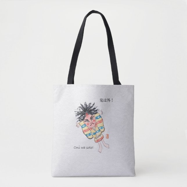 Oni wa Soto! Shoulder Tote Tygkasse (Framsida)