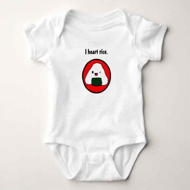 Onigiri mig hjärtarisdesign t shirt (Framsida)