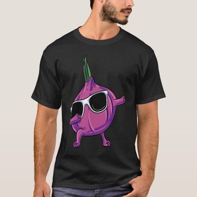 Onion Dabbing Sunglasses T Shirt (Framsida)