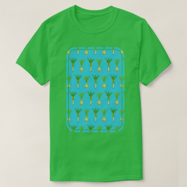 Onion och purjolök mönster t shirt (Design framsida)