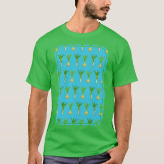 Onion och purjolök mönster t shirt