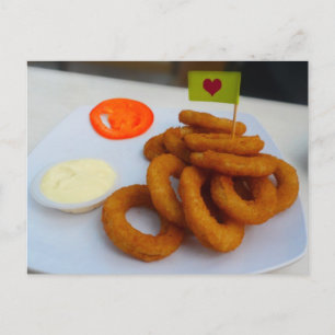 Onion Ringar med Mayonnaise och Tomato Vykort