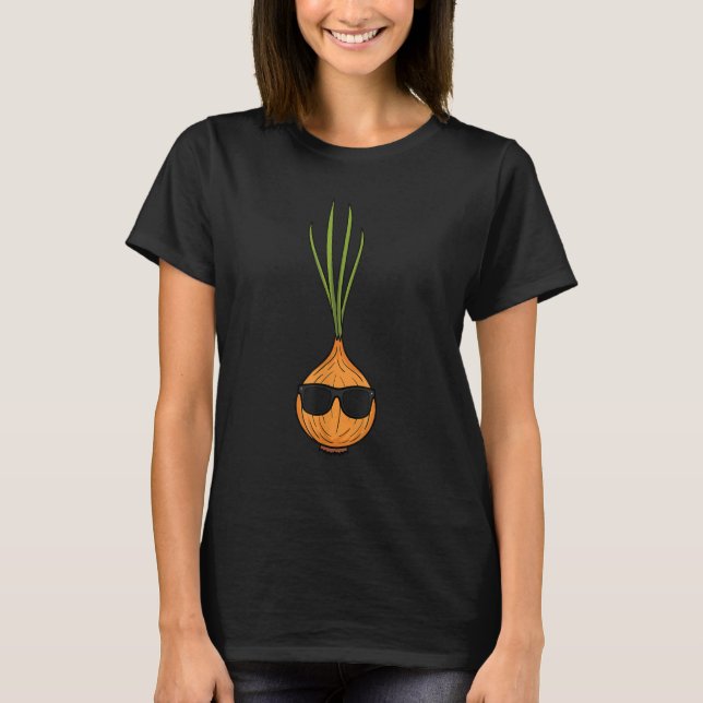 Onion Sunglasses Shallot  Vegeterian Farmer Garden T Shirt (Framsida)
