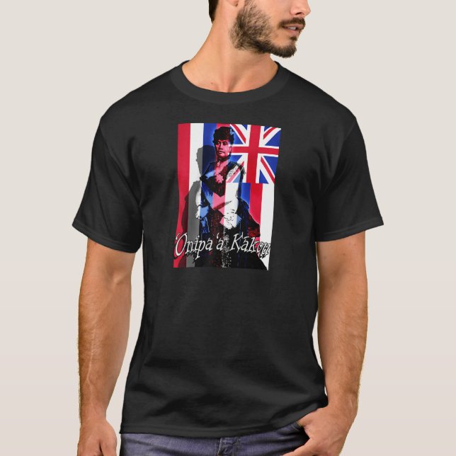 Onipaa Kakou Queen Liliuokalani Hawaiian UK R T Shirt (Framsida)