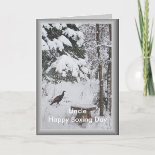 Onkel Boxing Day Hälsning-Vild Turkiet i Snö Card Kort