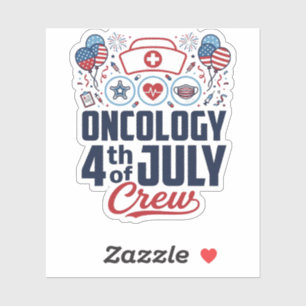 Onkologi 4:e juli Crew Medicinsk Patriotisk T-shir Klistermärken
