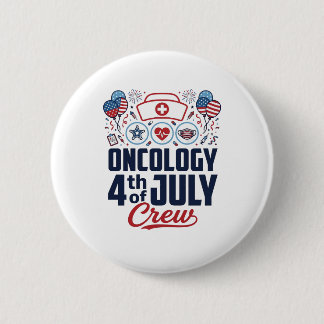 Onkologi 4:e juli Crew Medicinsk Patriotisk T-shir Knapp