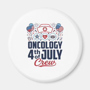 Onkologi 4:e juli Crew Medicinsk Patriotisk T-shir Magnet
