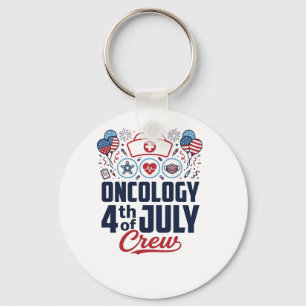 Onkologi 4:e juli Crew Medicinsk Patriotisk T-shir Nyckelring