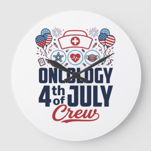 Onkologi 4:e juli Crew Medicinsk Patriotisk T-shir Stor Klocka
