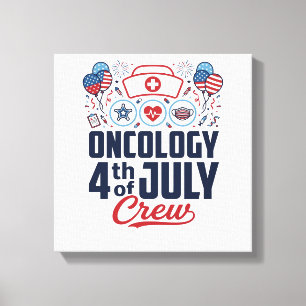 Onkologi 4 juli Crew Medicinsk Patriotisk T-shirt Canvastryck