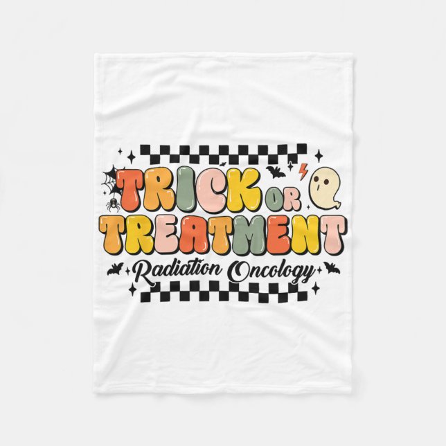 Onkologi för bestrålning Halloween 1 Fleecefilt (Framsidan)