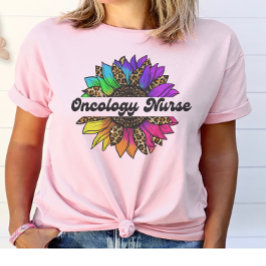 Onkologi Sjukyrket Rainbow Sunblommor T Shirt