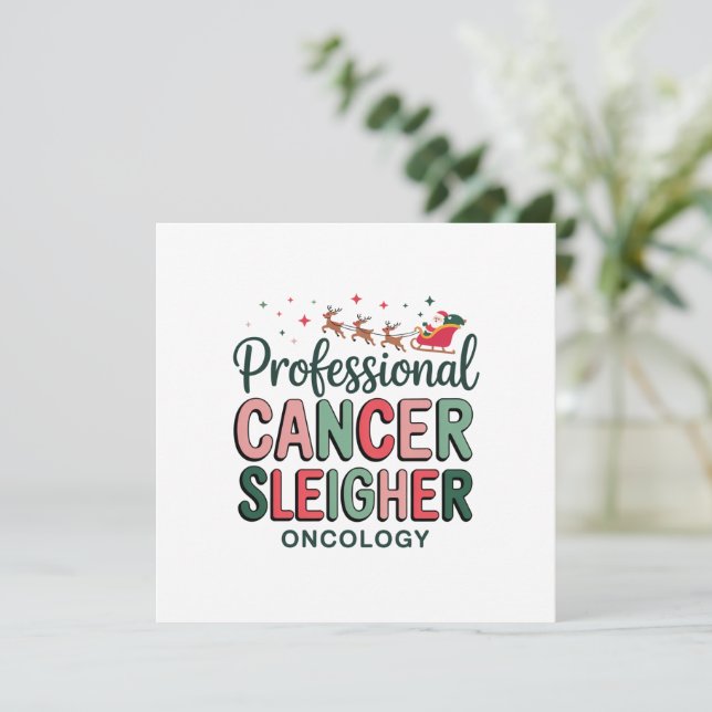 Onkologisjuksköterska jul cancer cellgiftsbehandli julkort (Stående Fram)