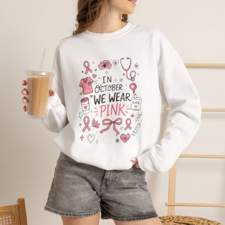 Onkologisjuksköterska Pink Oktober bröstcancerpres T Shirt