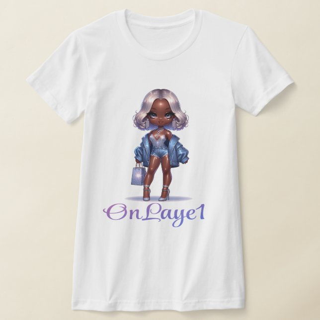"OnLaye1" Kvinnors Bella+Canvas Slim Fit T-Shirt (Laydown)