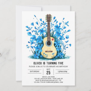 Online Acoustic Guitar Boy Birthday Inbjudningar
