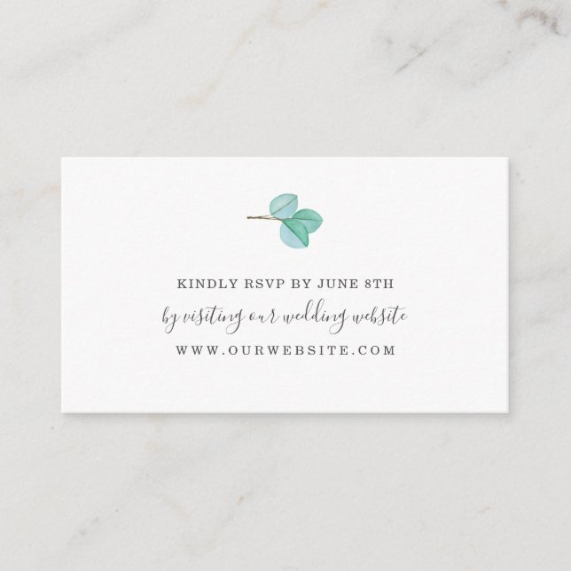 Online av Eucalyptus greenery monogram bröllop OSA Tilläggskort (Framsida)