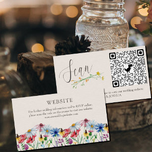 Online av OSA QR-kod för Wildblomma Bröllop-webbpl Tilläggskort