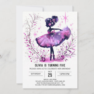 Online Barn Ballerina Birthday Inbjudningar