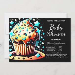 Online Bohemian Anpassningsbar Muffin Boy Shower Inbjudningar