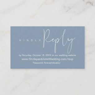Online bröllopsfirande RSVP, modern minimalistisk Tilläggskort