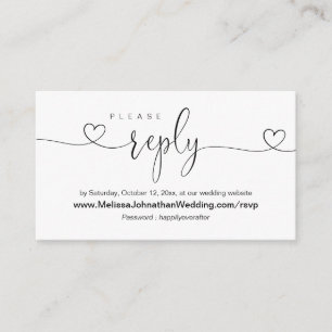 Online bröllopswebbplats RSVP, modern kalligrafi Tilläggskort