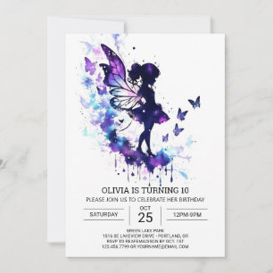 Online Butterfly Fairy Birthday Bliss Inbjudningar