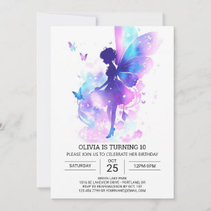 Online Butterfly Fairy Birthday Bliss Inbjudningar