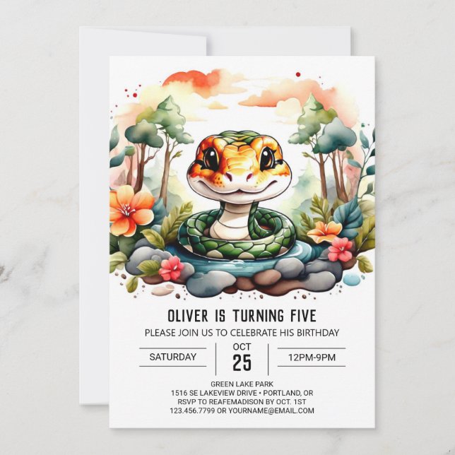 Online Cobra Birthday Inbjudningar (Framsida)