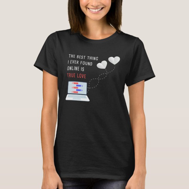Online Dating Couples Relationship Valentineu2019s T Shirt (Framsida)