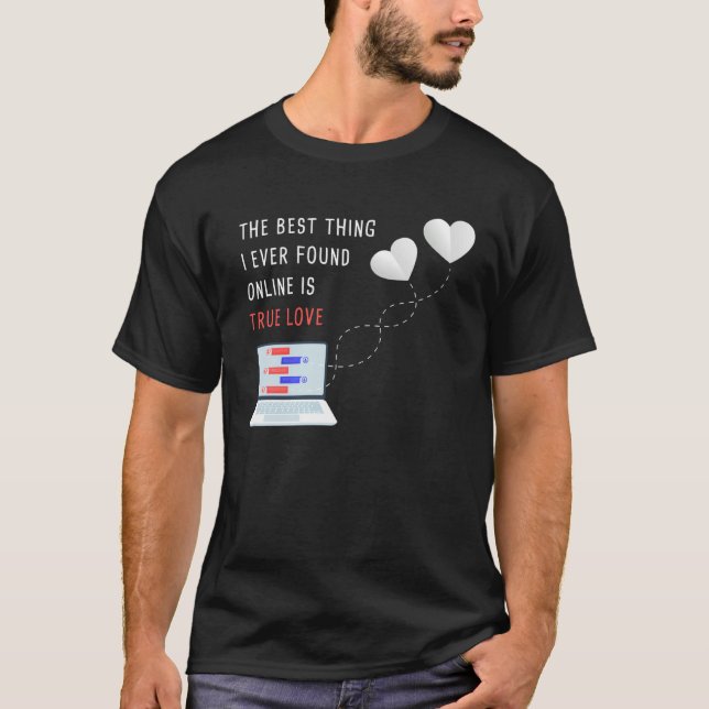 Online Dating Couples Relationship Valentineu2019s T Shirt (Framsida)
