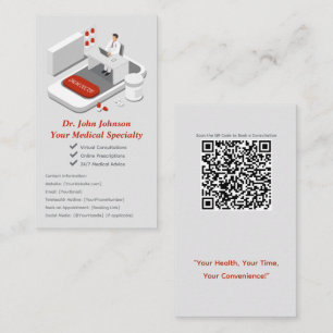 Online Doktor-Affärskort med QR-kod Visitkort