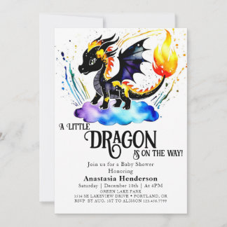 Online Editable Dragon Boy Shower Inbjudningar
