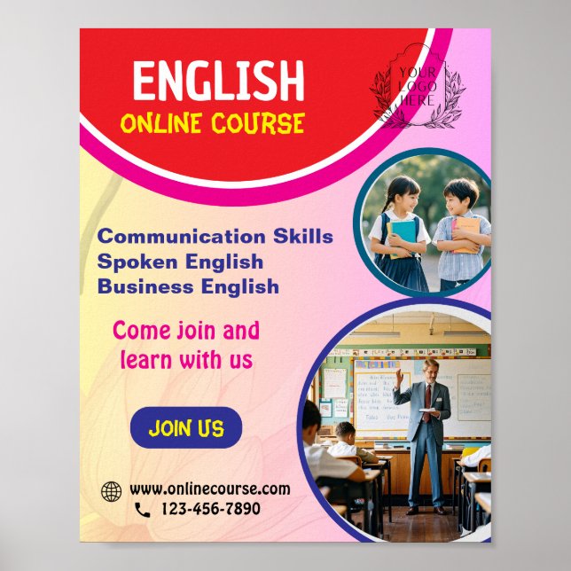ONLINE ENGLISH COURSE POSTER (Framsidan)