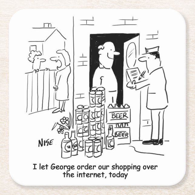 Online för köp av öl underlägg papper kvadrat (Framsidan)