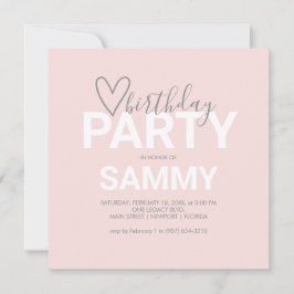 Online för rosa på födelsedagsinbjudningar