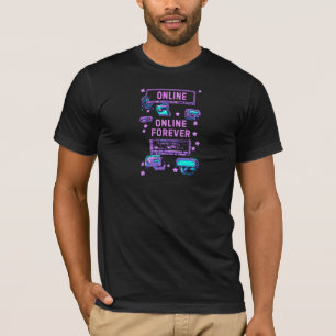 Online Forever Retro Pixel Teknikkonst T Shirt