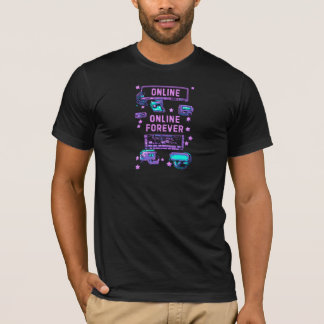 Online Forever Retro Pixel Teknikkonst T Shirt