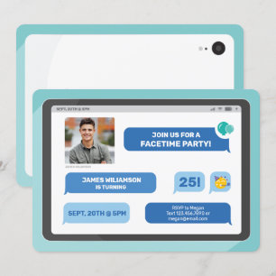 Online Group Video Chatta Tablet Text Message Par Inbjudningar
