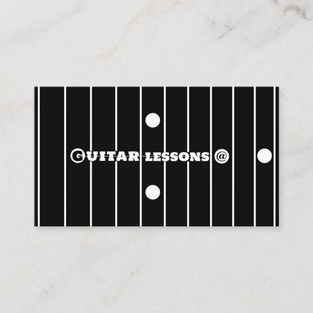 Online Guitar Lessons Guitarist Music Instructor Visitkort (Framsida)