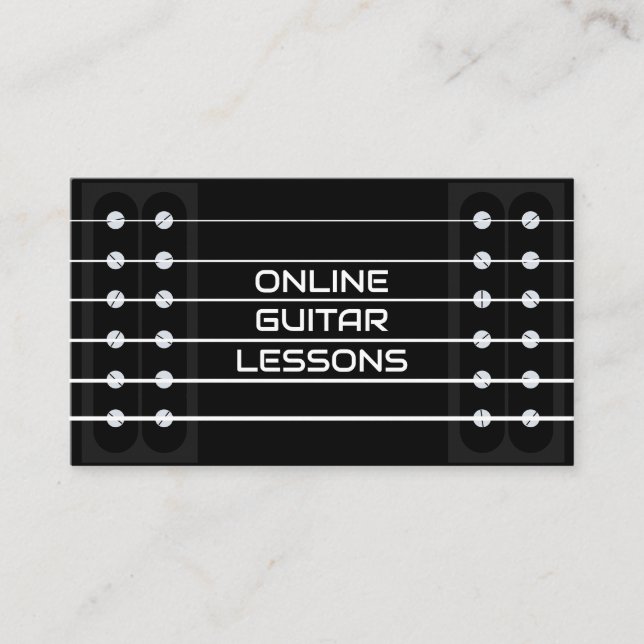 Online Guitar Lessons Teacher Music Instructor Visitkort (Framsida)