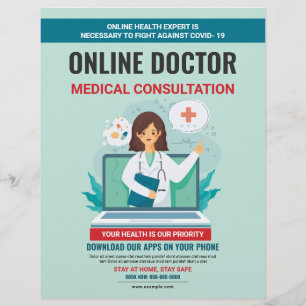Online LäkarkonsultationsFlyer Reklamblad