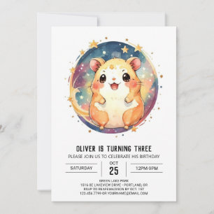 Online Little Hamster Birthday Inbjudningar