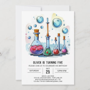Online Mad Scientist Chemistry Birthday Inbjudningar